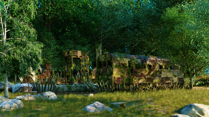 Вагон в лесу