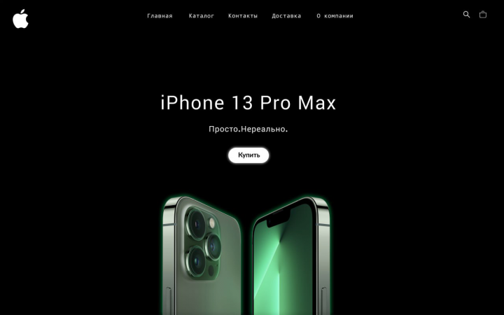 Дизайн страницы для iPhone 13 Pro Max
