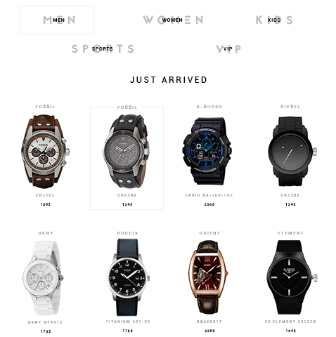 Дизайн для сайта WatchesWorld