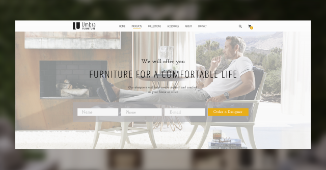 UMBRA – Landing Page по изготовлению эксклюзивной мебели