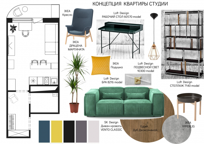 Концепция квартиры студии