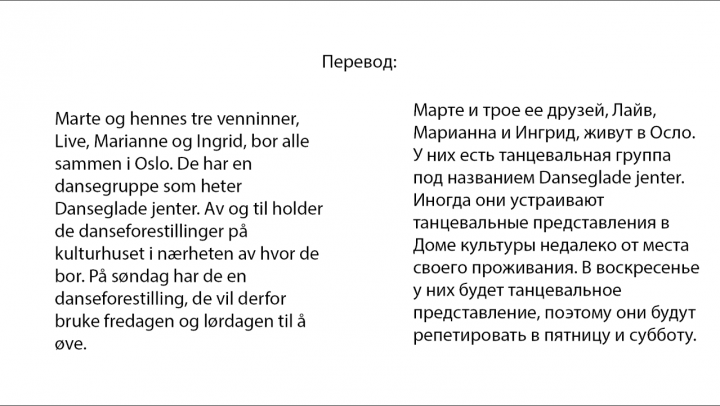 Planer for helgen
