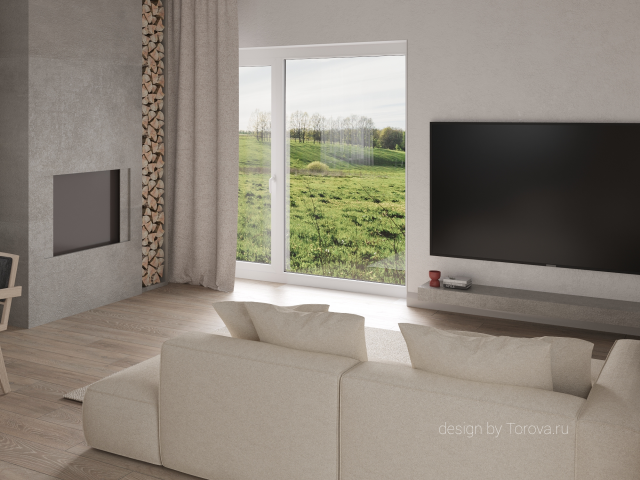 Кухня-гостиная в загородном доме