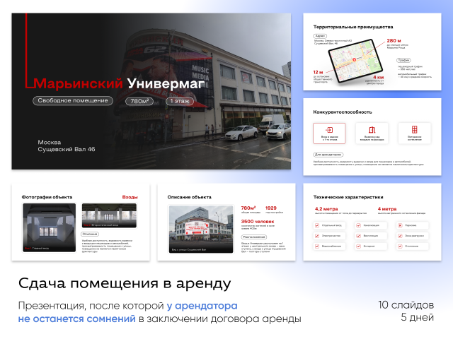 Презентация для сдачи помещения в аренду