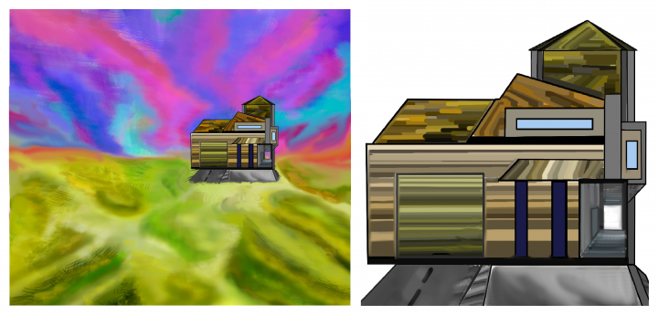 Дом равнина ландшафт кр.масштаб