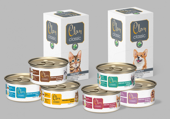 Макет упаковки корма для животных Clan CLASSIC