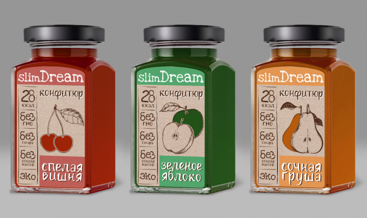 Макет упаковки конфитюра "Slim Dream"