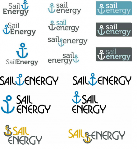 Эскизы логотипа яхтенной команды "Sail Energy"