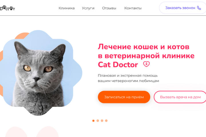 Cat doctor | Дизайн лендинга ветклиники для кошек