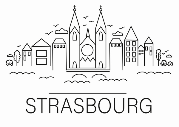 Страсбург в стиле лайн арт
