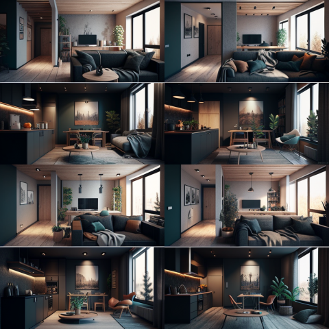 Пример дизайна кухни с залом: