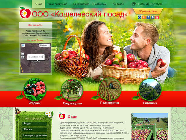 Разработка сайта Кошелевский сад