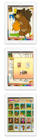 Раскраска "Маша и медведь"