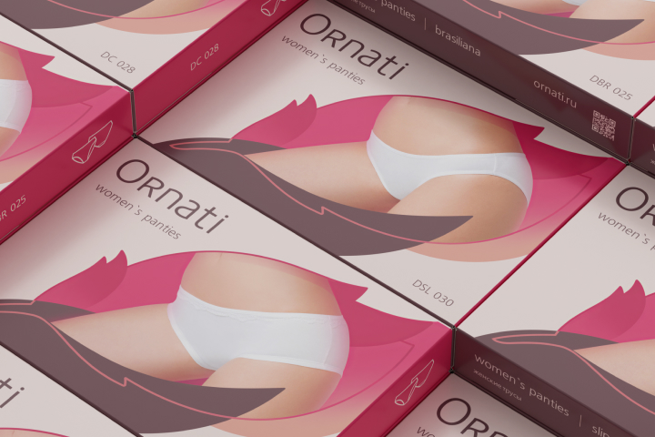Дизайн упаковки женских трусиков Ornati