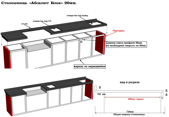 изготовление столешницы гриля