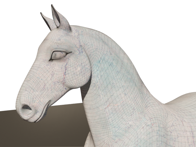 Лошадь с каркасной сеткой