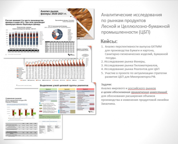 Комплекс исследований по отдельным направлениям рынка ЦБП