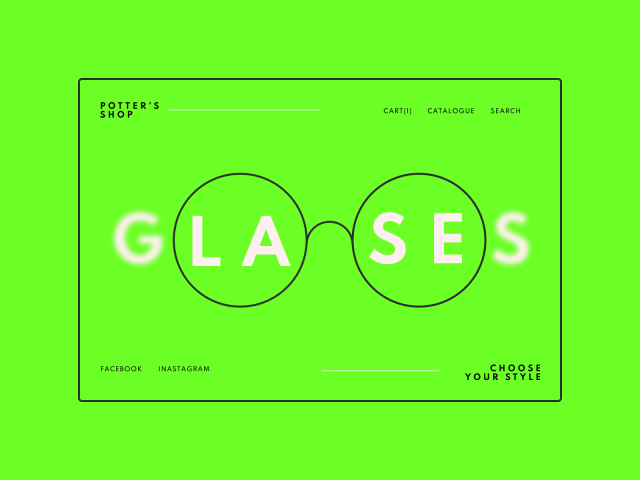 Главная страница сайта для магазина очков