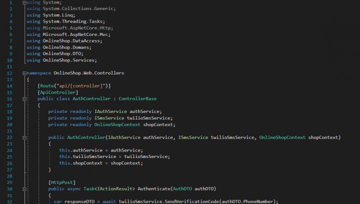Разработка, модернизация проектов Asp .Net Core Api