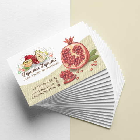 Визитки для сервиса по доставке овощей премиум класса
