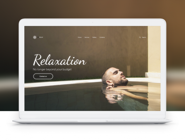 Первый экран для целевой страницы спа-салона "SPARELAX"