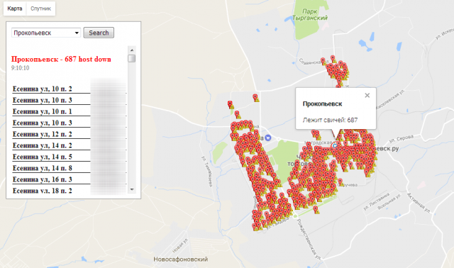 Отрисовка коммутаторов на карте города