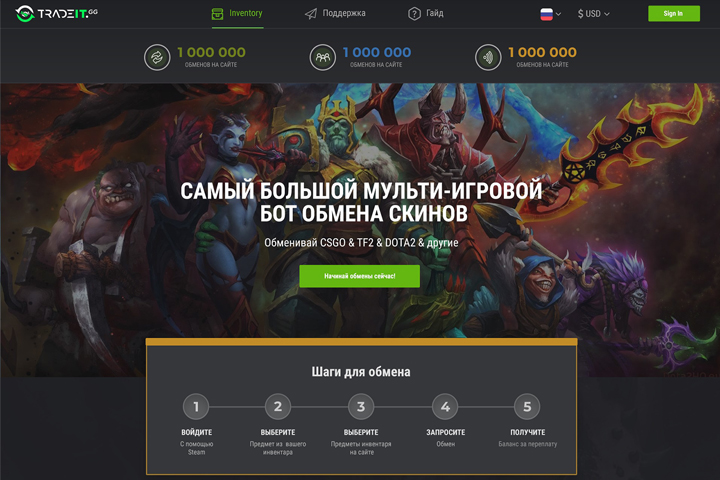 Сайт-платформа для обмена игровыми предметами