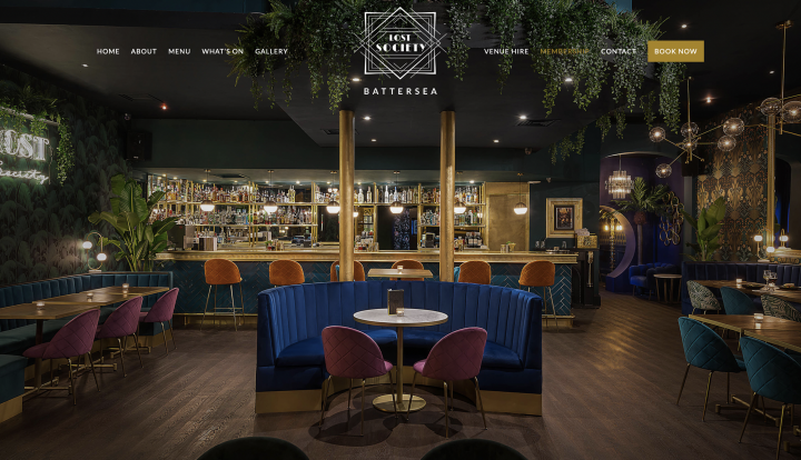 "Lost Society Battersea Restaurant" Website