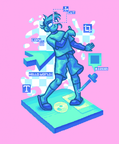 Пиксель-арт иллюстрация