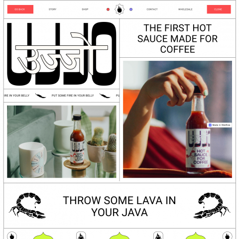 Одностраничный сайт для производителя соусов