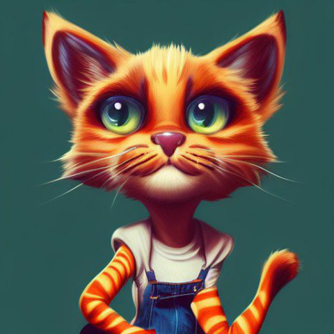 [AI GENERATED] cat hybrid cute character