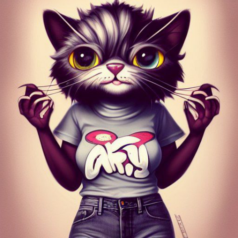 [AI GENERATED] cat hybrid cute character