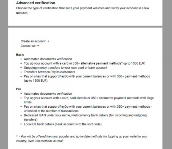 Сервис PayDo, seo-проект