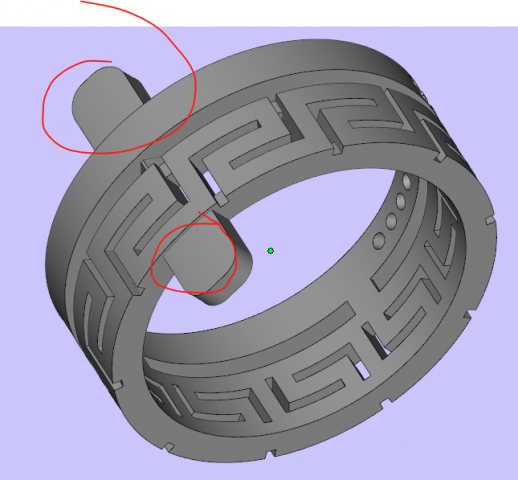 Двойное кольцо с греческим орнаментом