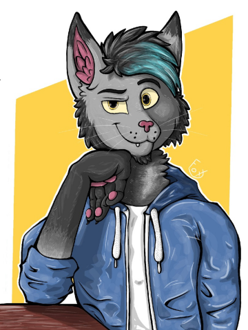 Арт антропоморфного кота