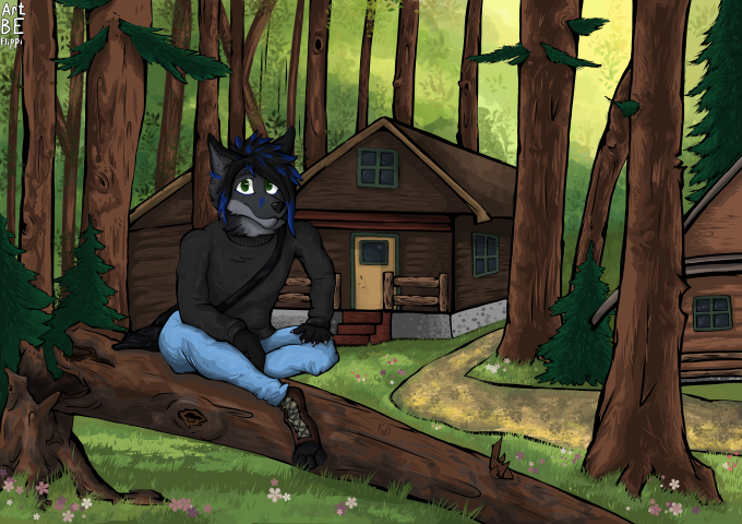 Арт с детальной прорисовкой фона