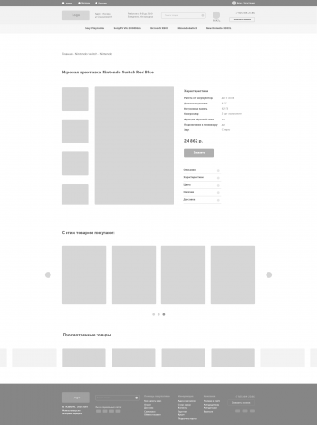 Прототип дизайна карточки товара
