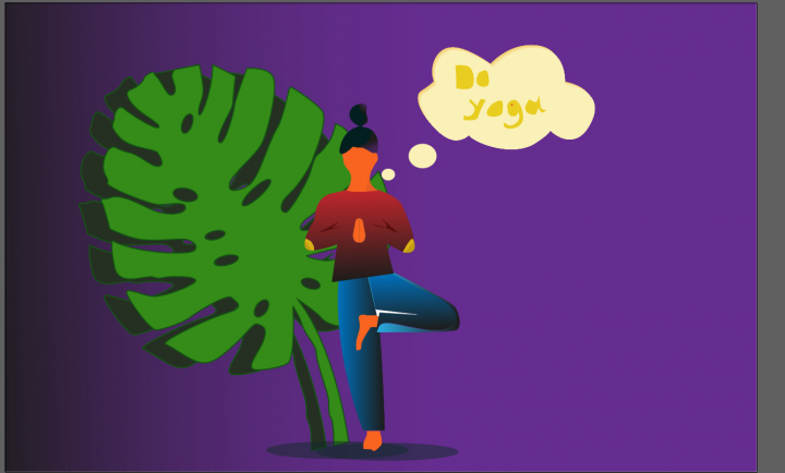 Иллюстрация "Йога дома"