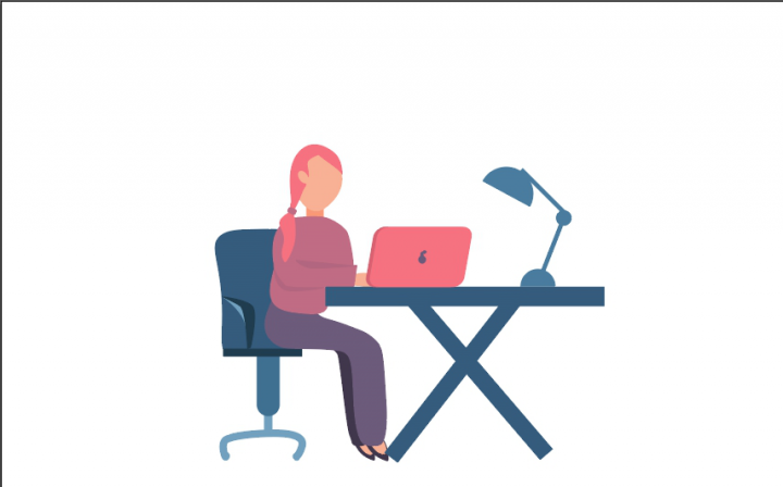 Векторная иллюстрация "Девушка фрилансер"