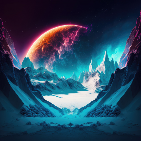 Illustration of mountain rocks with a vi