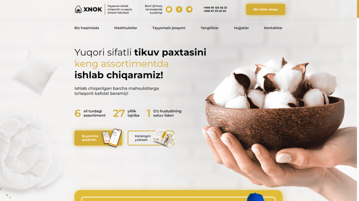 Верстка для компании xnok.uz