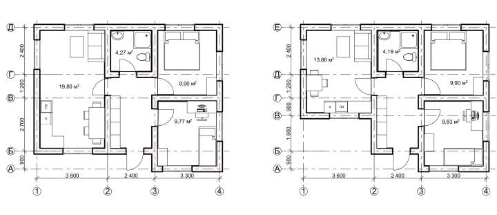 Два варианта планировочных решений