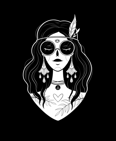 Девушка хиппи