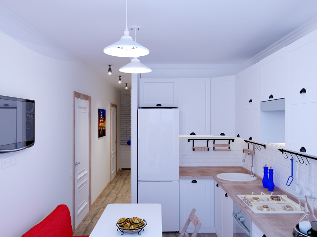 Дизайн проект двухкомнатной квартиры в скандинавском стиле.