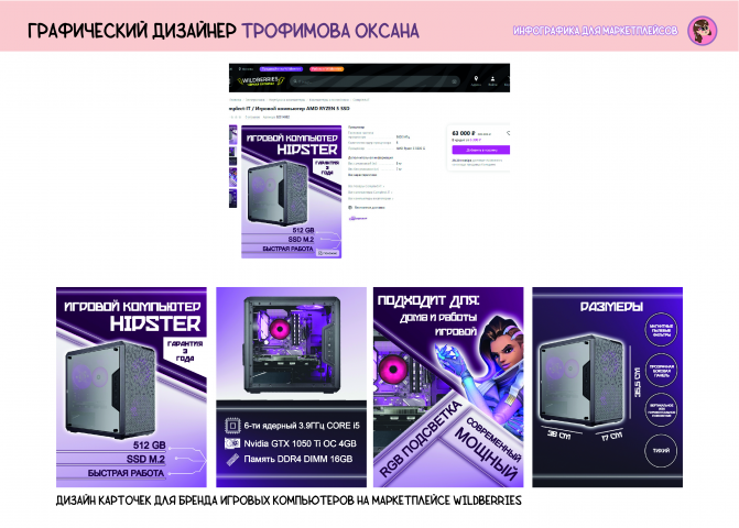 Примеры инфографики для WB и OZON из портфолио