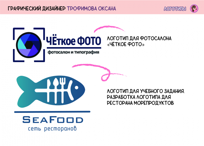 Примеры логотипов из портфолио