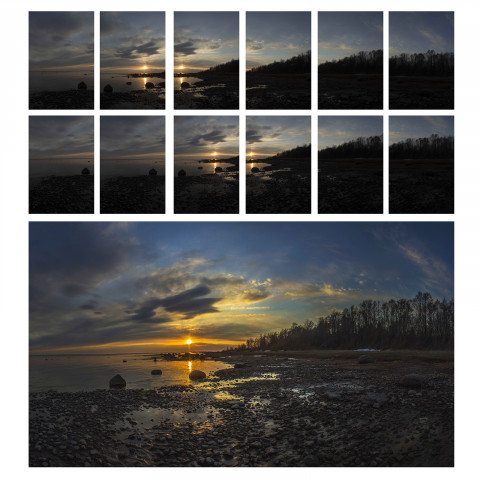 Пейзаж.Закат.Двухрядная панорама.