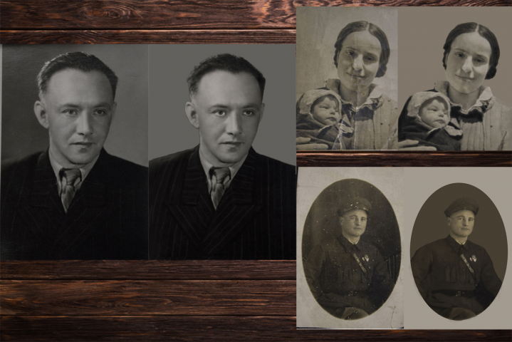 Ретушь семейного фото архива