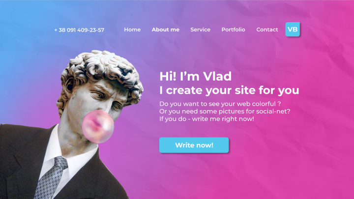 Презентация авторского сайта визитки