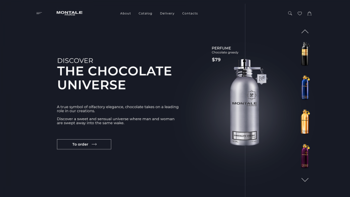 первая страница лендинга для духов